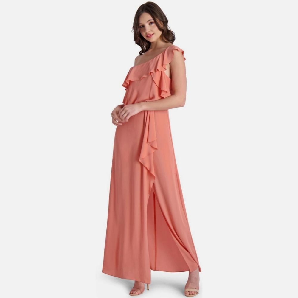 BCBGMAXAZRIA Dahlia Womens Formal Evening Maxi Dress Sz 0 In Terracotta